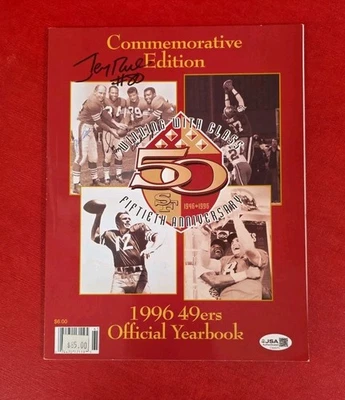  1996 49ers Official Yearbook Commemorative Edition Jerry Rice Autographed  - Image 1 of 4