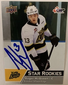 2022-23 Upper Deck CHL Star Rookies Auto Roger McQueen #395 SIGNED ANAHEIM DUCKS - Picture 1 of 2