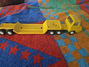 VINTAGE TONKA TRUCK METAL YELLOW CAB WITH TRAILER - Picture 1 of 11