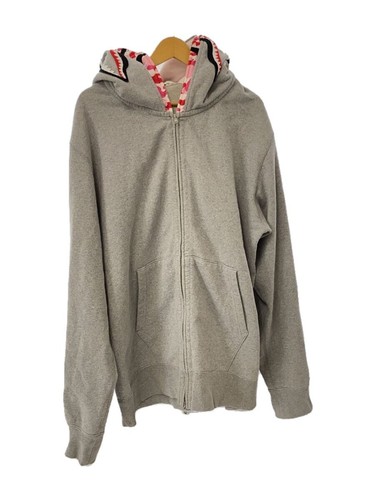 A BATHING APE (BAPE) Felpa con cappuccio A BATHING APE WIDE FIT FULL ZIP DOPPIA grigia usata