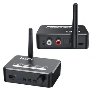 Ricevitore DAC digitale ottico ad analogico Bluetooth 5.1 AUX 2 RCA convertitore audio - Foto 1 di 17
