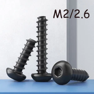 Tornillo hexagonal de autogolpe M2.6 cabeza de botón cola plana Allen grado 8.8 negro zinc - Imagen 1 de 10