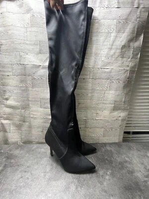 Aldo Tall Over the Knee Boots Women 7.5 M Shoes Black Velvet High Zipper Heeled - Image 1 of 4
