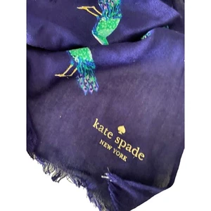 Pavo Real Kate Spade Bufanda 30 x 40" sin manchas - Imagen 1 de 2