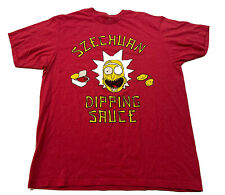 Rick and Morty Szechuan Sauce Swim Red Logo Graphic Tee XL T-shirt Cartoon