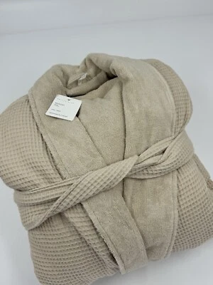 NUEVO CON ETIQUETAS Bata Pottery Barn Waffle Weave Resort Acogedora Suave, Grande, Avena Tostada Taupe Foto 1 de 4