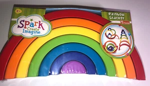 SPARK, CREATE, IMAGINE RAINBOW STACKER BUILDING TOY (7 pieces ) - Picture 1 of 11