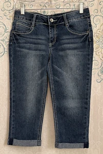 Imperial Star Girls' Denim Adjustable Waist Stretch Capris Size 14 (28"x16") - Picture 1 of 5
