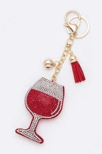 Crystal Wine Glass Tassel Key Chain - Picture 1 of 2