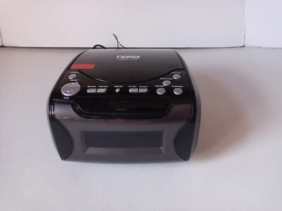 Compact Dual Alarm Clock AM/FM Radio w CD Player & USB Charge Port (NRC-175) - Image 1 of 4