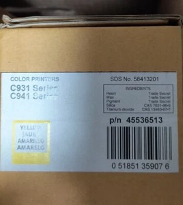 Cartuccia toner originale OKI 45536513 giallo alta capacità 38K C931 C941 - Foto 1 di 1