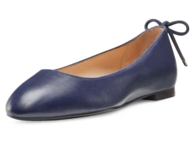 Stuart Weitzman Women's Tieback Ballet Flats Shoes Blue Leather Size 10 - Spain - Image 1 of 4