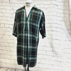 Whistles Shirt Dress Tartan Green Black Y2K 90s New XS (Approx. UK Size 8) - Picture 1 of 20