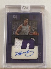 2022-23 PANINI ONE AND ONE KEEGAN MURRAY KINGS RC PATCH AUTO /35 PURPLE