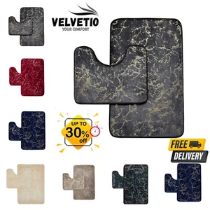 Luxury Glitter Bath Mat & Pedestal Set Anti Slip Water Absorbent Bathroom Rugs - Picture 1 of 60