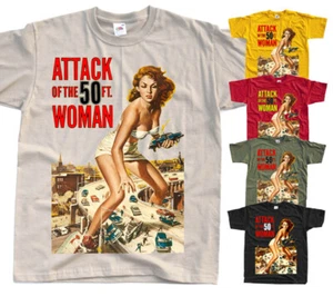 Attack of the 50 Foot Woman V1 1958 T SHIRT TEE Horror beige black S-5XL - Picture 1 of 8