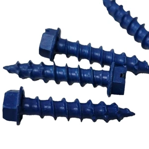 100 New Simpson StrongTie .25" X 1.25" Titen Turbo Blue Concrete Masonry Screws - Picture 1 of 4
