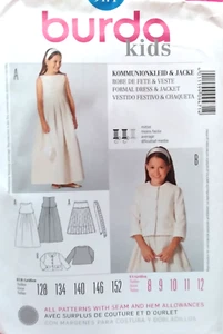 Sewing Pattern Burda #9471 Girls dress, jacket, skirt, belt szs 8-12 - Picture 1 of 1