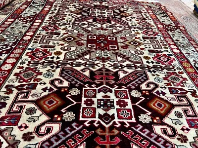 PIEZA DE COLECCIONISTA Alfombra Tinte Natural Kazako Cáucaso Chelberd Kapkazi De Colección Foto 1 de 4