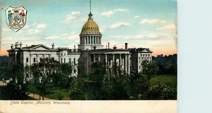 Postal Wisconsin State Capitol Madison sin publicar sin dividir C. 1906 - Imagen 1 de 2