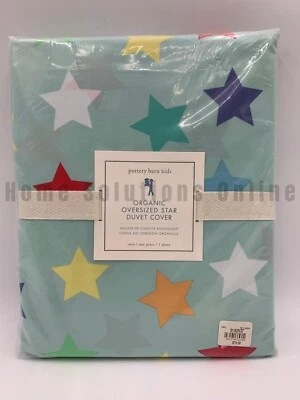Edredón Pottery Barn Kids Orgánico Percal Gran Tamaño Estrella Completo Azul Reina #J90 Foto 1 de 4