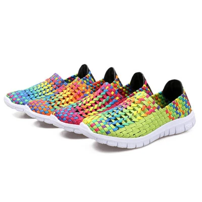 Heavenly Feet Slip On Casual Woven Trainer Lightweight Summer Beach Sports Shoes - Image 1 of 4