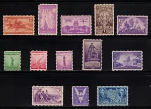 Francobolli Stati Uniti 1940 - 1942 set commemorativi: Scott # 894 - 906 Mint OG NH - Foto 1 di 1