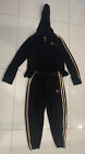 Girls Adidas Black Velour Peplum Sweat suit size 6X