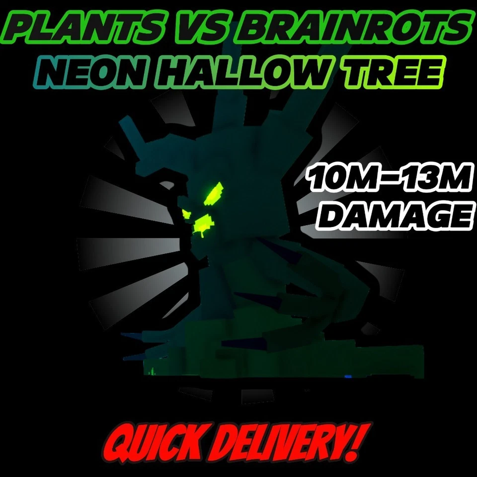 🌴🍅NEON HALLOW TREE 10M-13M DAMAGE (7.1m - 8.6m dps) 🍅🌴PLANTS VS BRAINROTS⚡💸 - Image 1 of 1