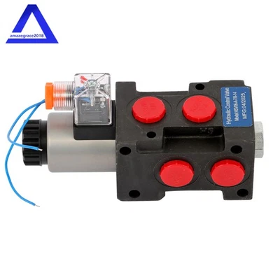 6 Port 13 GPM Solenoid 12V DC Hydraulic Adjustable Variable Flow Control Valve - Image 1 of 4