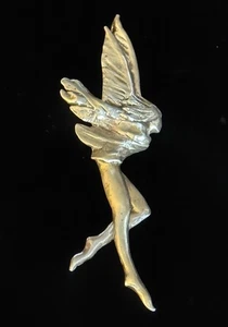 Vintage PLATA ESTERLINA Hada Desnuda Artesana - Colgante/Broche 'Sabio' FIRMADO - Imagen 1 de 8
