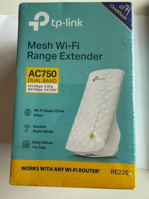 TP-Link Mesh Wi-Fi Range Extender – Modelo RE220 – AC750 Dual Band – NUEVO y sel - Image 1 of 4