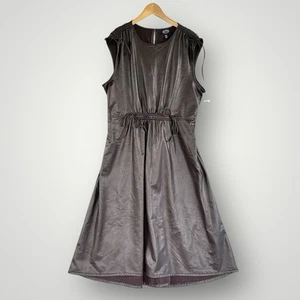 Nuevo con etiquetas Vestido Scoop Imitación Cuero Mujer Talla XL 16-18 Marrón Midi - Imagen 1 de 10