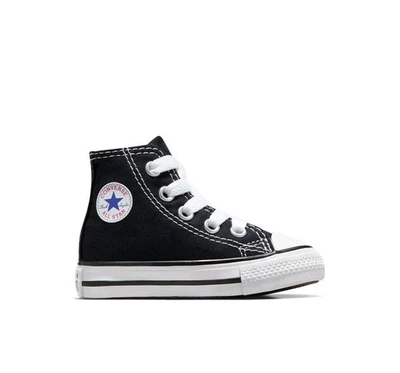 Nuevo (talla 2) Converse Unisex Niño Chuck Taylor All Star Hi Top 7J231 - Negro Foto 1 de 4