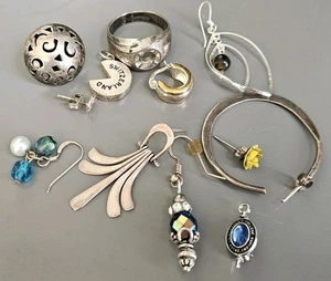 Konvolut Vintage Sterling Silber Schmuck 32 Gramm Schrott  - Bild 1 von 9