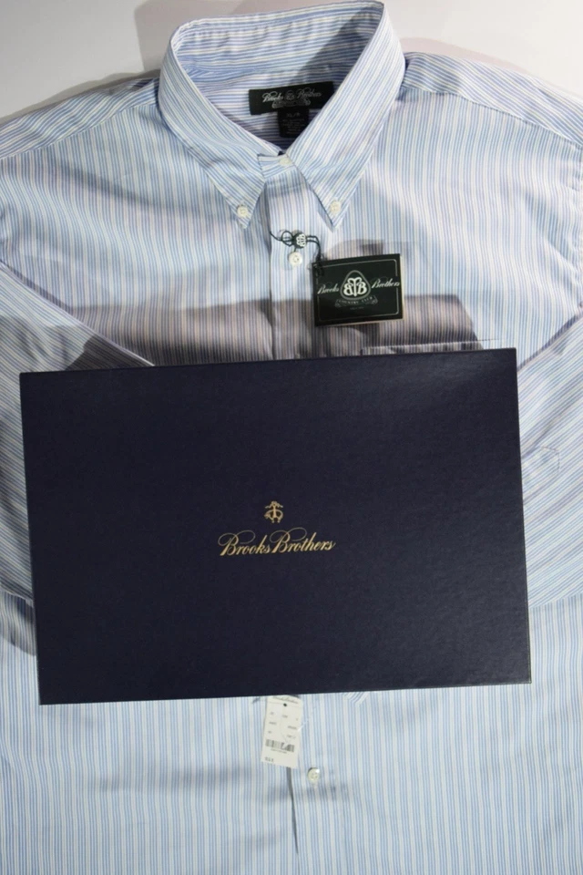 Camisa Brooks Brothers Country Club Algodón Abotonada XL/R Azul Rayas Nueva con Etiquetas Caja Foto 1 de 4