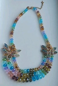 Kirks Folly Vintage Libelle Kristall Halskette Regenbogen funkelnd signiert - Bild 1 von 13
