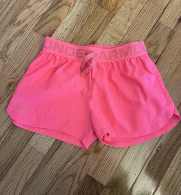 Under Armour Girls Size Medium Hot Pink Athletic Shorts - Image 1 of 4