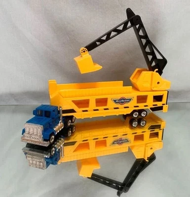 COMPLETE Big Rig Hauler Car Carrier Construction Crane MICRO MACHINES SEMI TRUCK - Изображение 1 из 4