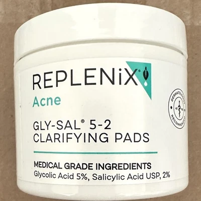 Replenix GLY-SAL 5-2 Clarifying Pads Acne 60ct Salicylic Glycolic Acid 08/27 USA - Image 1 of 4