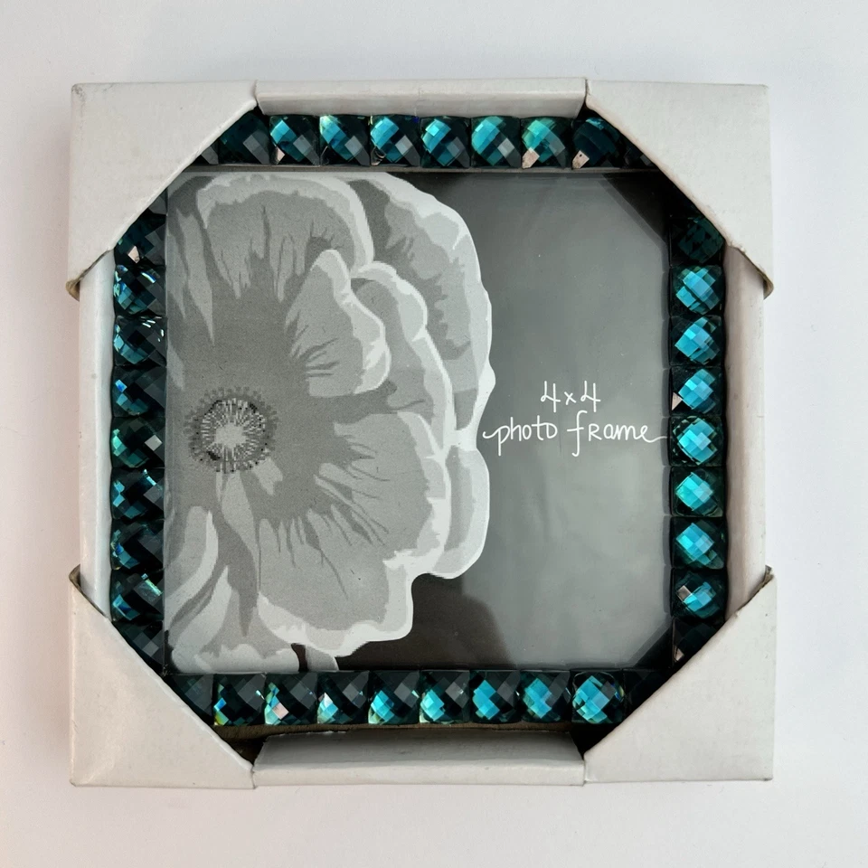 Concepts 相框 4x4 装饰带绿松石水晶 - 免运费 #3017 — 第 1/4 张图片