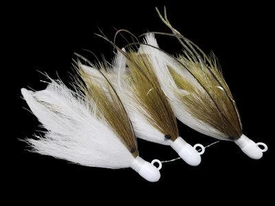 CARLITOS CUSTOM JIGS peanut bunker imitation bucktail jig 1/2oz up to 3oz