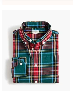 J.Crew CrewCuts  Button-Up Tartan Plaid Shirt | Boys 12 NWT Warm Spruce Multi - Picture 1 of 5