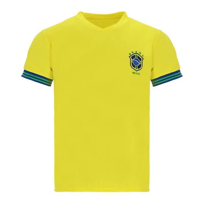 BLACKSHIRT COMPANY GMBH Brasilien Sport Trikot - Fußball WM EM Fan Shirt Oberteil Brasil - Gelb