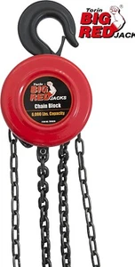 BIG RED 3 Ton Torin Manual Hand L ift Steel Chain Block Hoist, 2-Hooks, TR 9030 - Foto 1 di 5