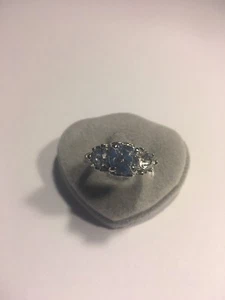 Silver Plated Lady Ring Size 6.5 Cubic Zircon Love-R1403 - Picture 1 of 7