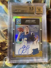 2016 Donruss Optic Jared Goff Gold Prizm ROOKIE RC Auto /10 BGS 9.5/10 GEM MINT