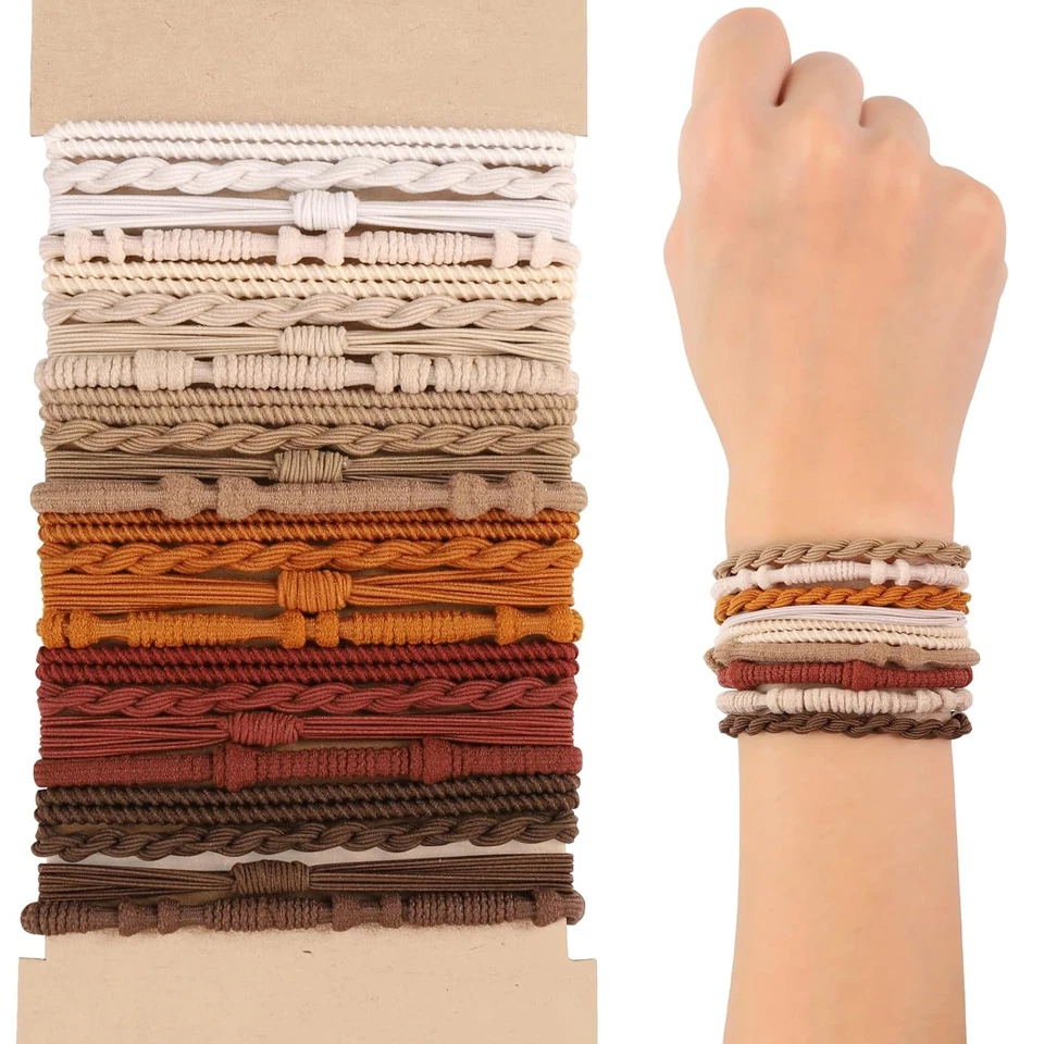 24 Stück Haargummi Armband, Boho Haargummis Hair Tie Geflochtene Haarbänder Armb - Bild 1 von 4