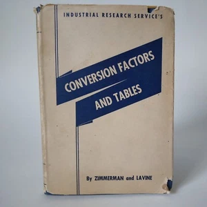 1944 "Industral Research Service's Conversion Factors And Tables" HC DJ GD - Imagen 1 de 17