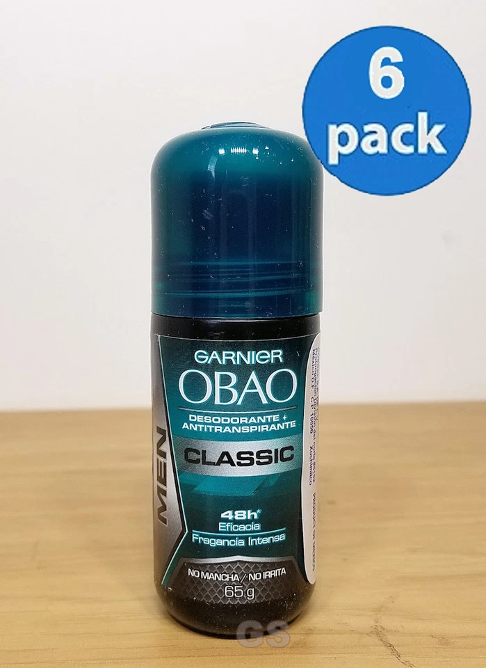 Ladies Garnier OBAO CLASSIC Fragrant Deodorant Men Antiperspirant Roll-Ons 6Pack - Image 1 of 1